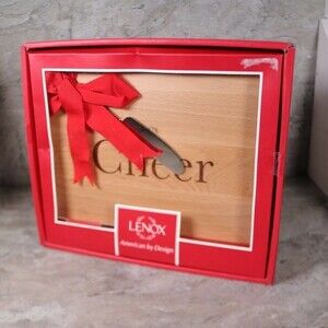 LENOX Cheese Board Gift Set "CHEER" Hostess Gift Christmas Gift
